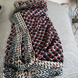 4' by 6' red, white, blue and black scarf